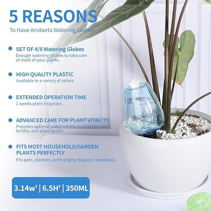 4 Pcs Plant Watering Globes Self Watering Planter Insert Plants Top Fill Water - Image 2