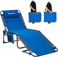 KingCamp Lounge Chair Outdoor, Folding Tanning Chairs Comfy Adjustable by KingCamp