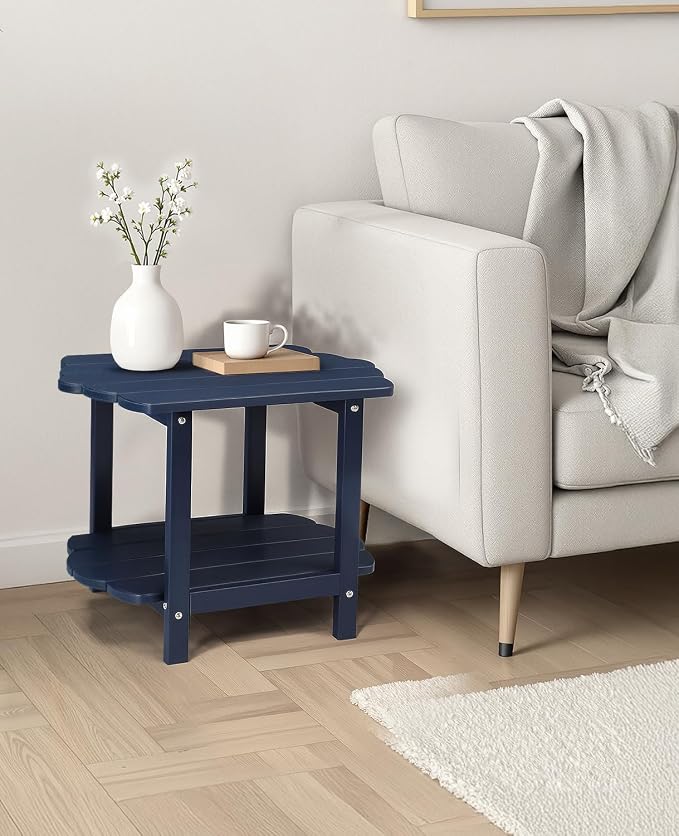 Outvita Adirondack Side Table, 24 Inch Square Outdoor End Table, HDPE Weather - Image 9