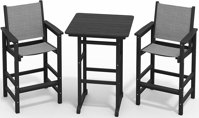 SERWALL Textilene Adirondack Bar Chairs Set of 2, Tall Adirondack Bar Height by SERWALL