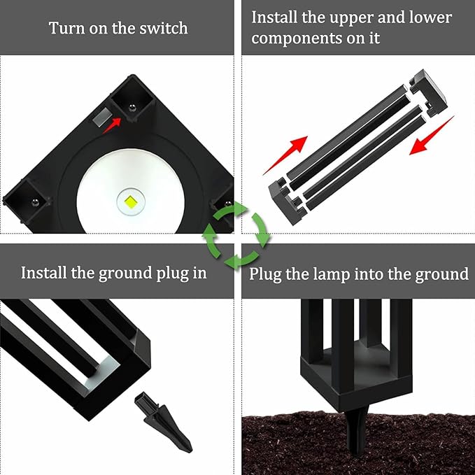 Solar Powered Outdoor Floor Lamp, Stainless Steel Solar Street Lights, Solar - Image 6