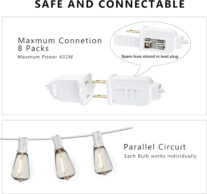 DAMAING Outdoor String Lights 200FT Waterproof, Patio String Lights - Image 4