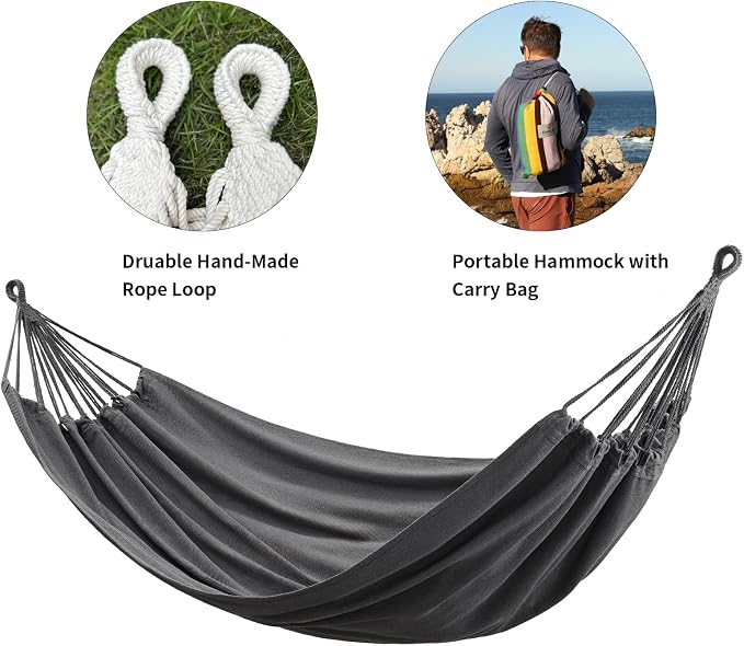 Brazilian Double Hammock with Tree Straps, Extra Large 94x63IN, 2 Persons - Image 6