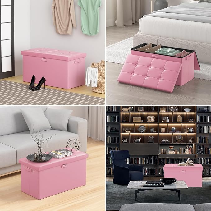 ENGPOW Storage Ottoman Bench, Fireproof Folding Bench - Image 5