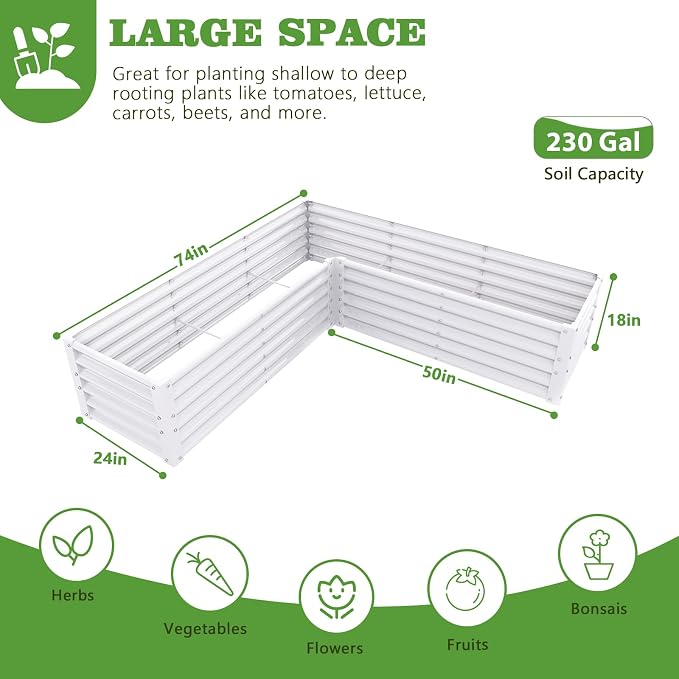 A ANLEOLIFE 8-Pack 4X4X1.5ft & 74x74x18in Deep Root Galvanized Raised Garden - Image 4