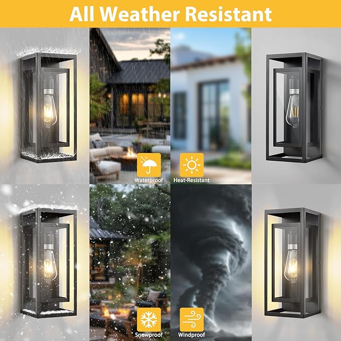 14" Outdoor Wall Lights Fixtures Dusk to Dawn Exterior Lighting Fixtures - Image 3