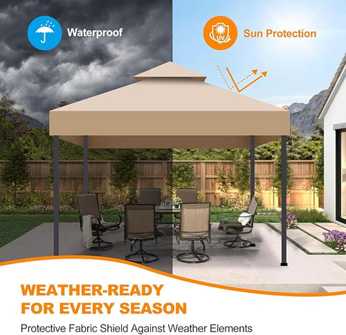 10x10 Canopy Replacement Top Cover Canopy Top Replacement Double Layer Vented - Image 2