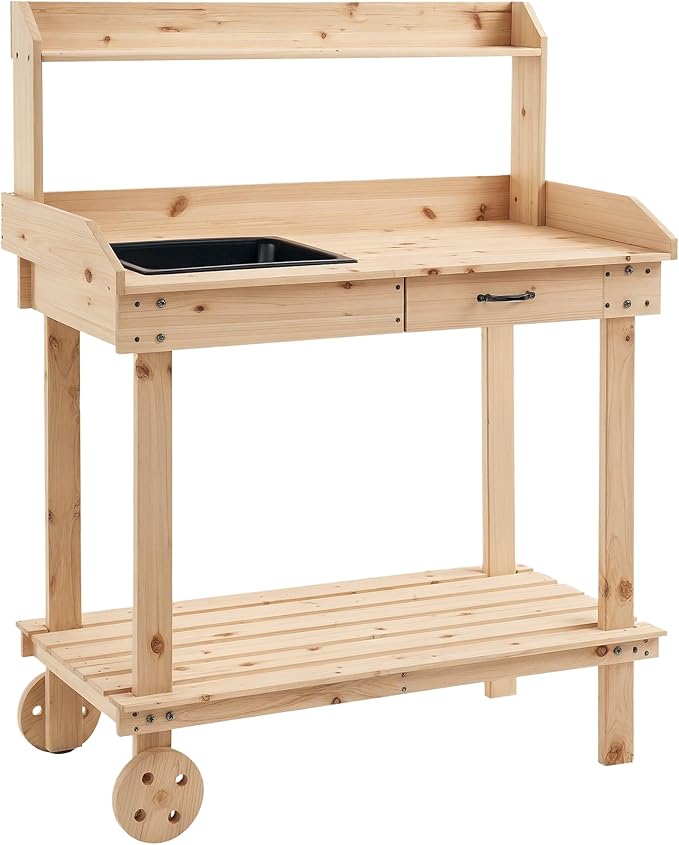 Outsunny 36" Wooden Potting Bench Work Table by Outsunny