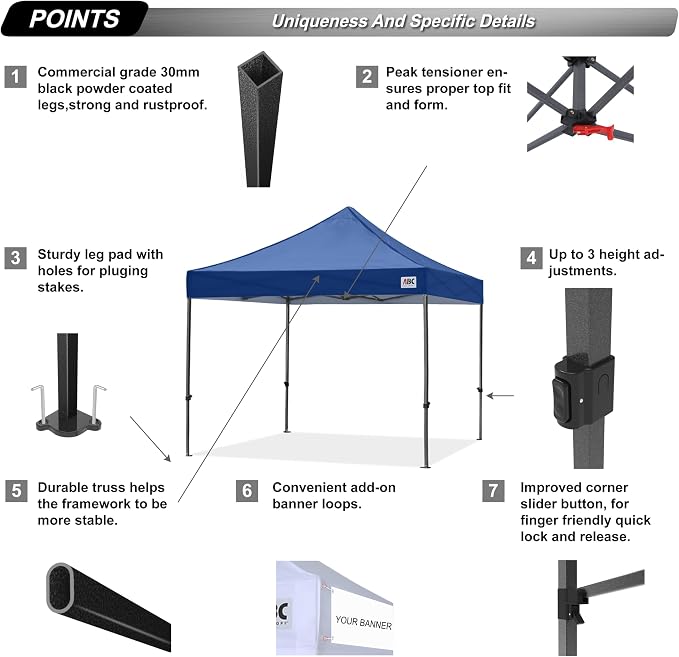 ABCCANOPY Patio Pop Up Canopy Tent 10x10 Commercial-Series - Image 3