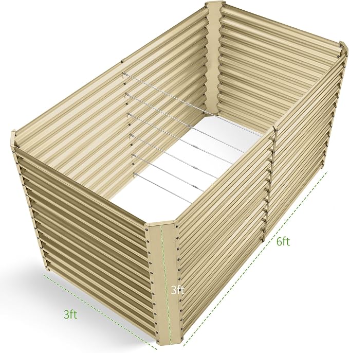 Land Guard 6x3x3ft Rectangular Galvanized Raised Garden Beds, Large-Capacity - Image 2