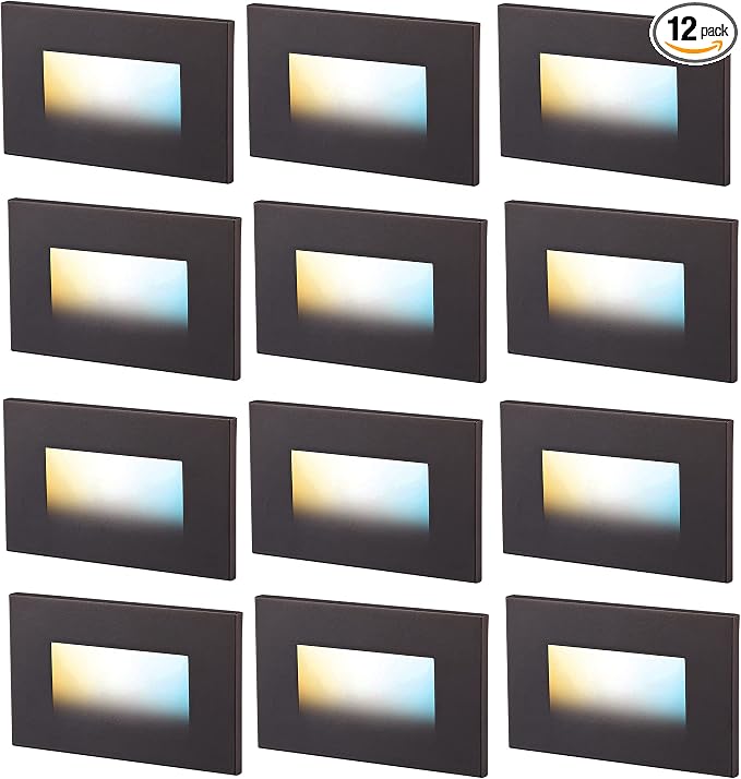 CLOUDY BAY 3 Color 120V Dimmable LED Indoor Outdoor Step Light, by CLOUDYBAY