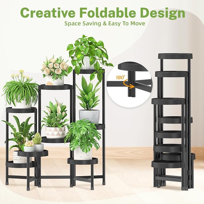 iDavosic.ly 8 Tier Folding Plant Stand Indoor Outdoor - Image 3