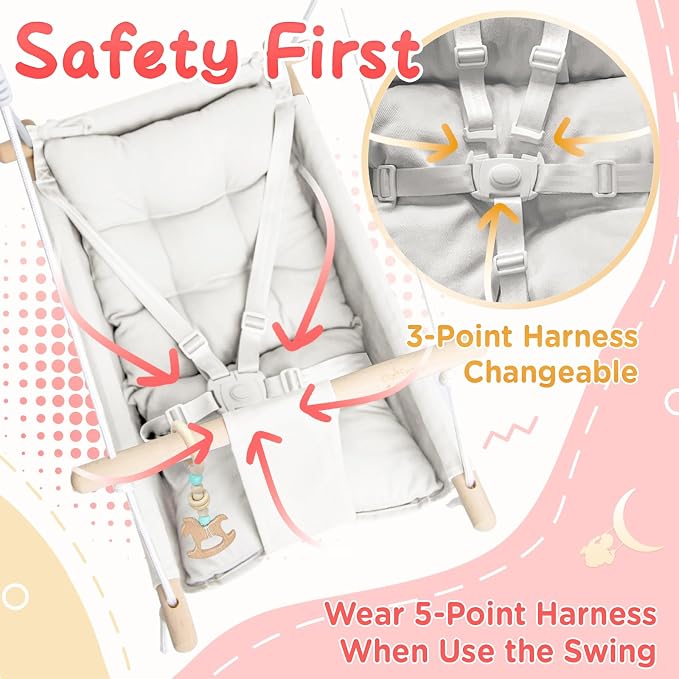Baby Swing Indoor and Outdoor, Canvas Hammock Swing - Image 3