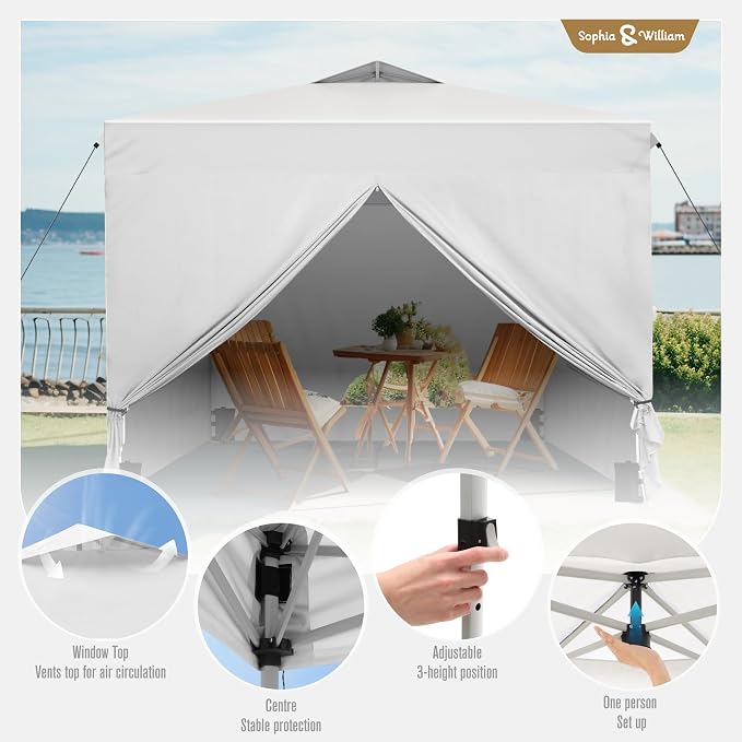 Sophia & William Canopy Tent Pop Up 10x10 ft One Person Push Set Up Canopies - Image 3