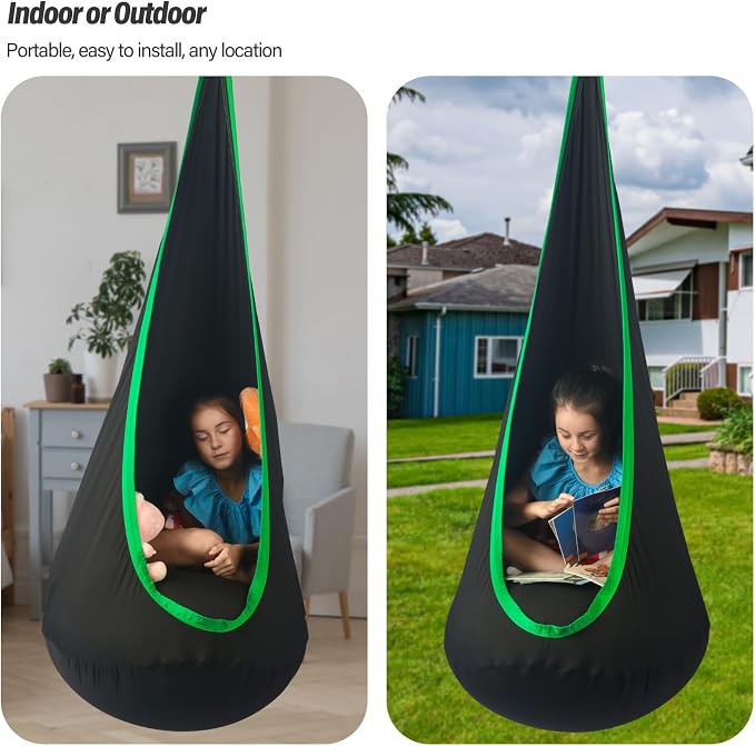 Kids Pod Swing Seat, Max 300 Lbs, Child Sensory Swing Chair Indoor & Outdoor - Image 7