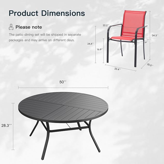 VICLLAX 7 Pieces Patio Outdoor Dining Set - Image 2