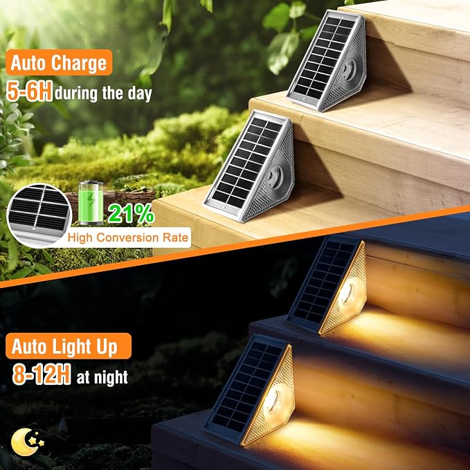 Solar Stair Lights Outdoor Waterproof, 3 in 1 Solar Step Lights - Image 5