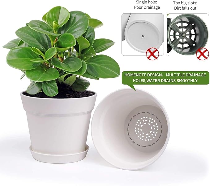 homenote Pots for Plants, Cream White - Image 6
