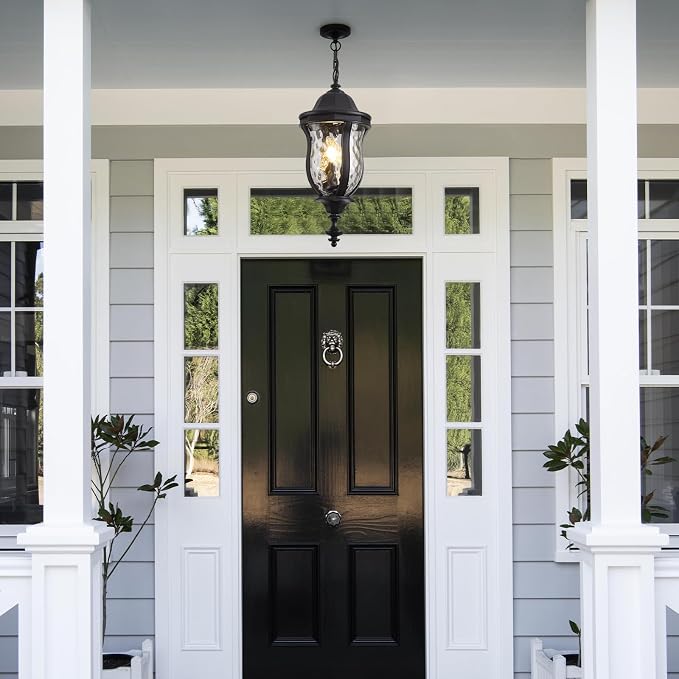 Large Outdoor Pendant Light Fixtures, 23.6'' Exterior Hanging Lantern Porch - Image 7