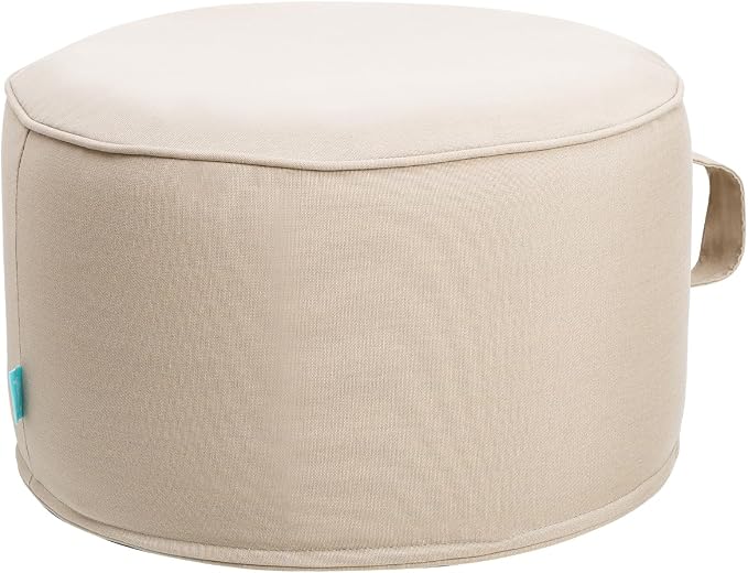 QILLOWAY Indoor/Outdoor Inflatable Stool, Round Ottoman, All Weather Foot Rest by QILLOWAY