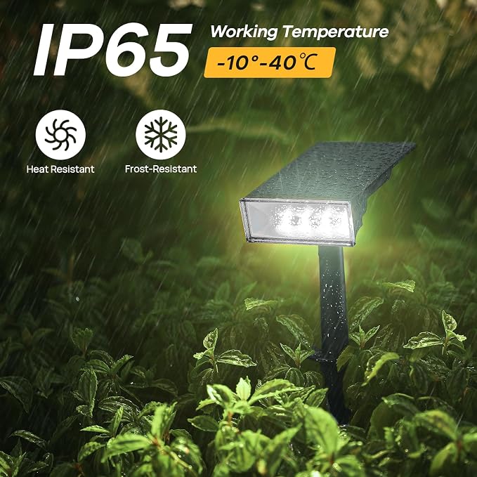 Consciot Solar Spot Lights Outdoor, 4 Pack, 600 Lumens, IP65 Waterproof - Image 5