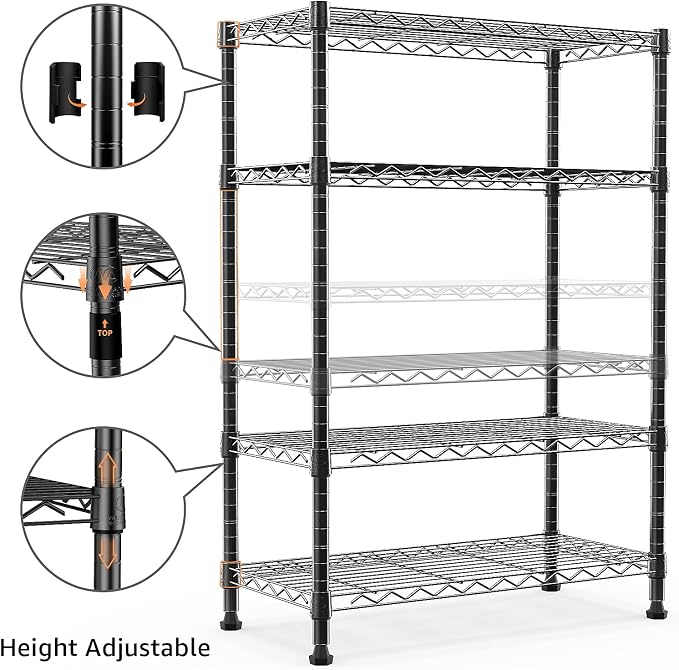 1000 lbs Storage Shelving Steel Heavy Duty 4-Tier Utility Shelving Unit Steel - Image 5