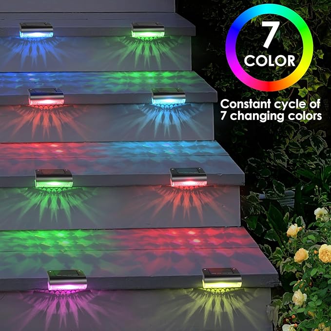 Mancra Solar Step Lights Outdoor, Solar Deck Lights Waterproof Outdoor Lighting - Image 2