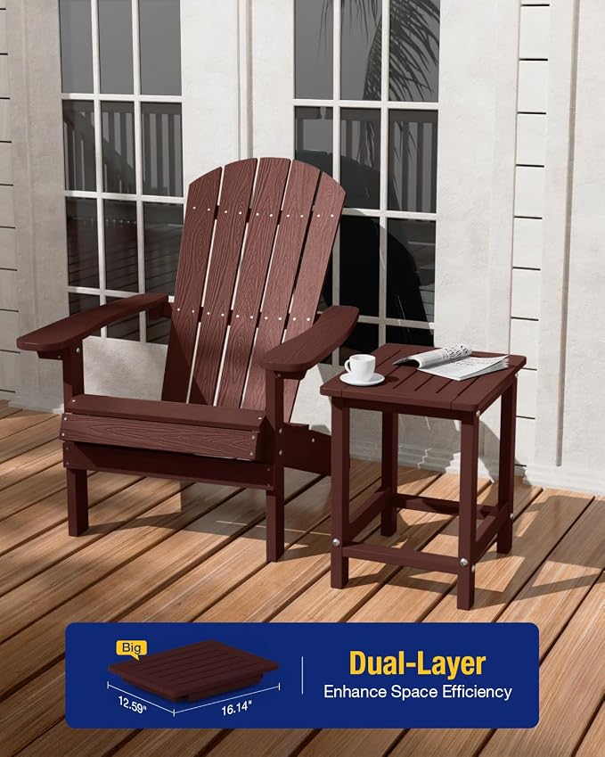 YEFU Outdoor Side Table for Patio: 16" HIPS Weather - Image 4
