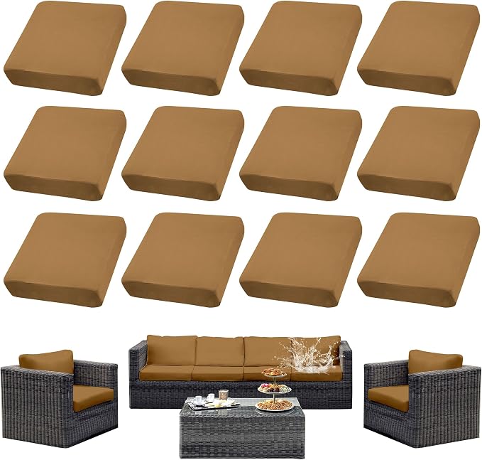 Outdoor Cushion Covers Set, Replacement by SUKAIKEQA