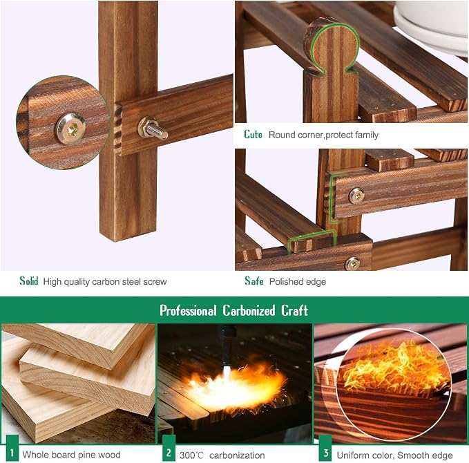 Wood Flower Stand Small Plant Stand Indoor Outdoor Plant Shelf Low Window Shelf - Image 5