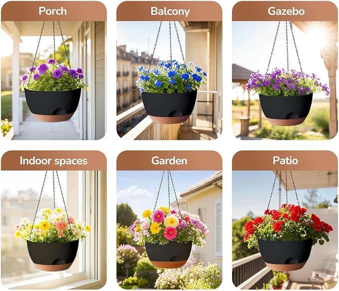 Hanging Planter for Indoor Plants, 10 Inch Self-Watering Hanging Planters - Image 6