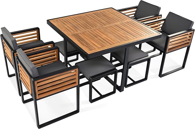 Merax 9 Pieces Outdoor Dining Set - Image 6
