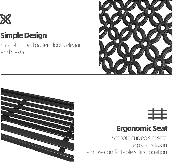 Grand patio 50" Outdoor Bench Garden Bench - Image 8