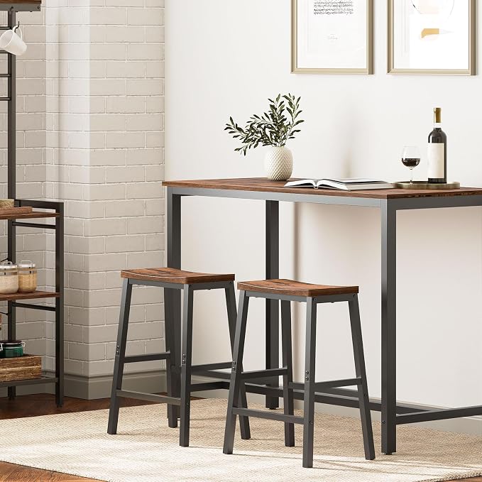 HOOBRO Bar Stools, 23.6 Inch Saddle Stools, Kitchen Counter Seat - Image 10