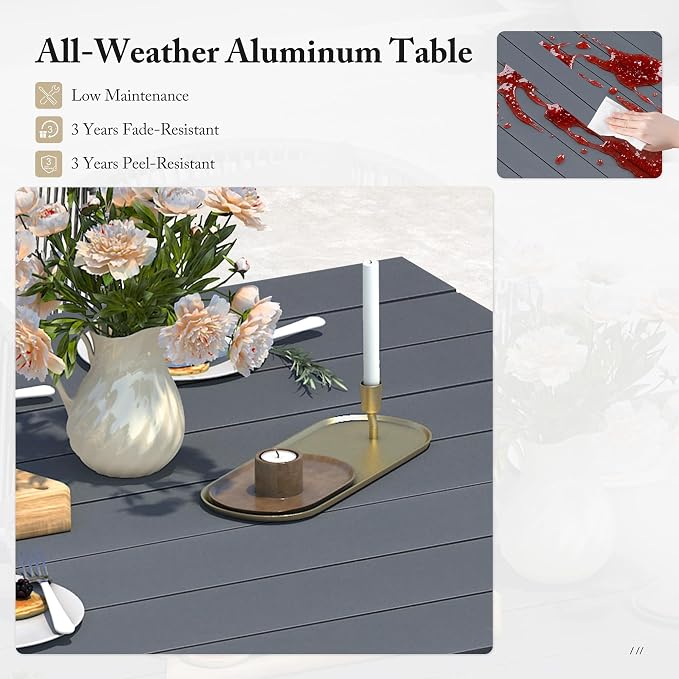 PURPLE LEAF 9 Pieces Patio Dining Set - Image 3