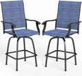 MFSTUDIO Outdoor Bar Stools Set of 2, Swivel Bar Height Patio Chairs Outdoor by MFSTUDIO