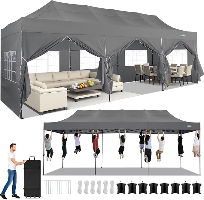 COBIZI 10x30 Pop up Canopy Heavy Duty by COBIZI