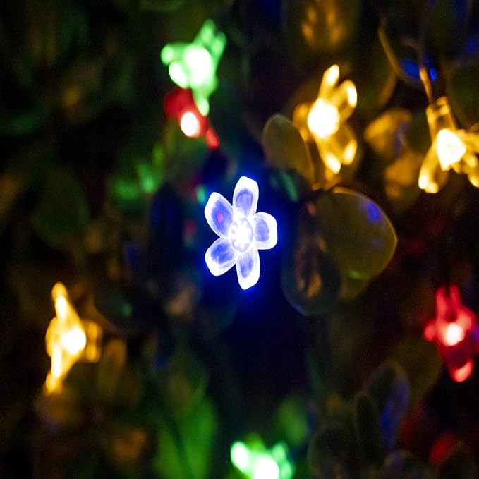 ITICdecor Solar Flower String Lights Outdoor Waterproof 50 LED Solar Powered - Image 8
