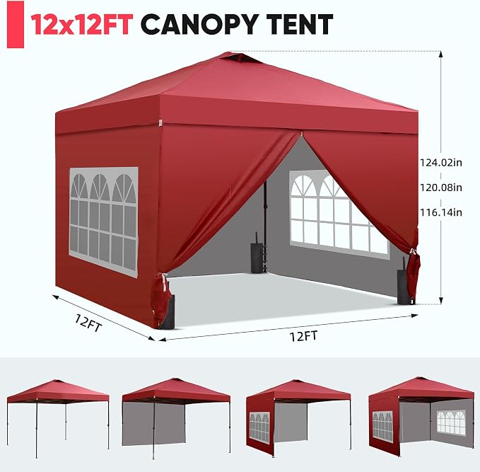 GDY 12x12 Pop Up Canopy Tent - Image 2