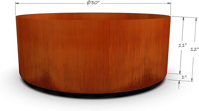 PLANTERCRAFT Corten Steel Metal Planter Box, Round Sizes, Modern Garden Steel - Image 5