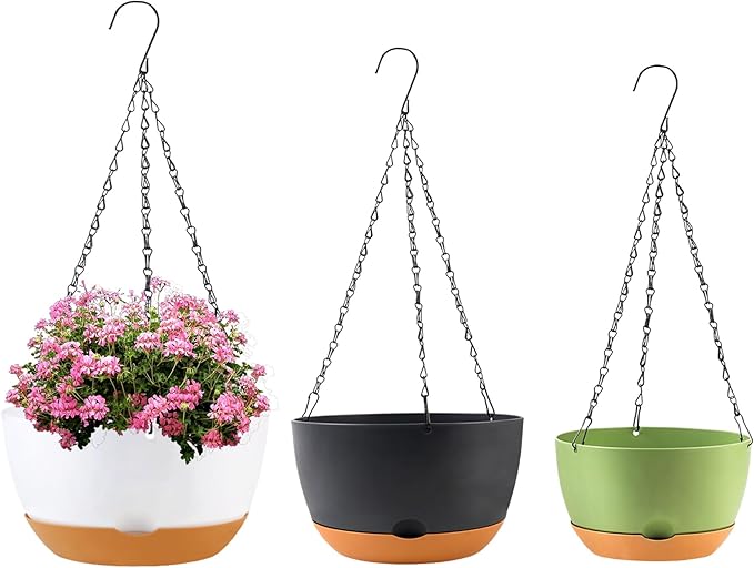 8/10/12 inch Hanging Planters for Indoor Outdoor Plants by KPUVX