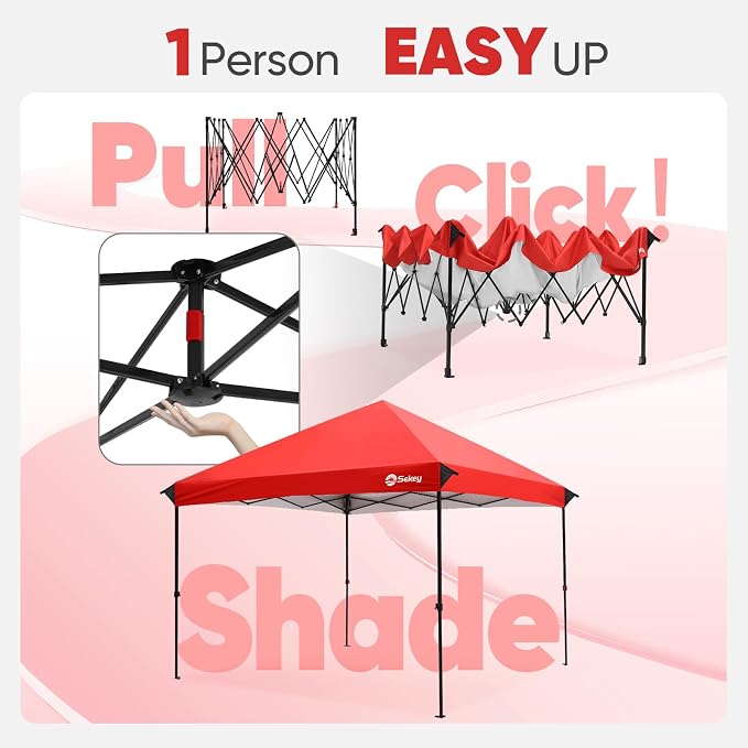 Sekey 10x10 Pop Up Canopy with One Push Setup-Easy Up Canopy with 99% UV - Image 2