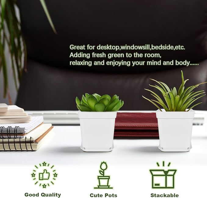 Anyumocz 24Pcs 3" Square Plastic Plant Pots, Seedling Nursery Transplanting - Image 5