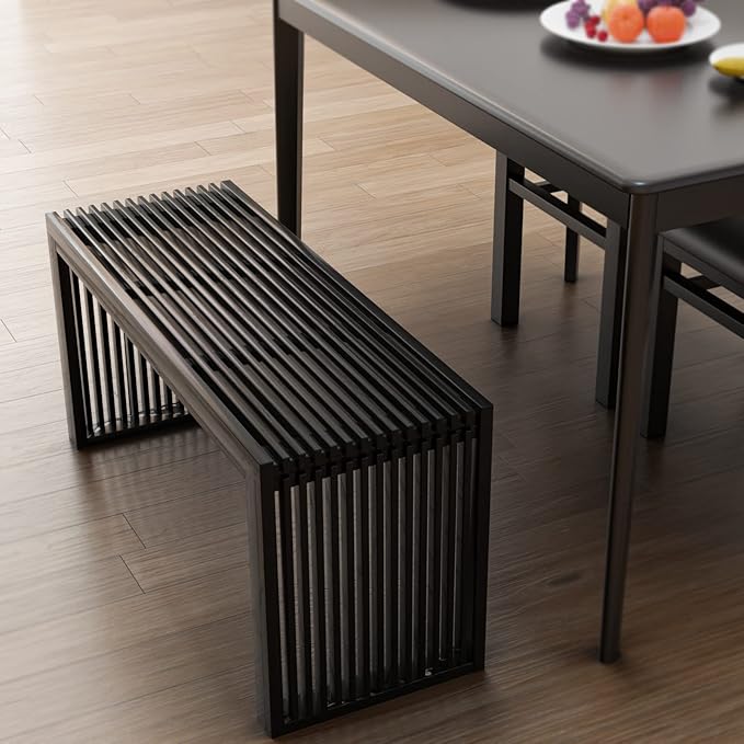 Bamboo Dining Bench, 35 inch Farmhouse Decor Indoor Kitchen Table Bench - Image 2