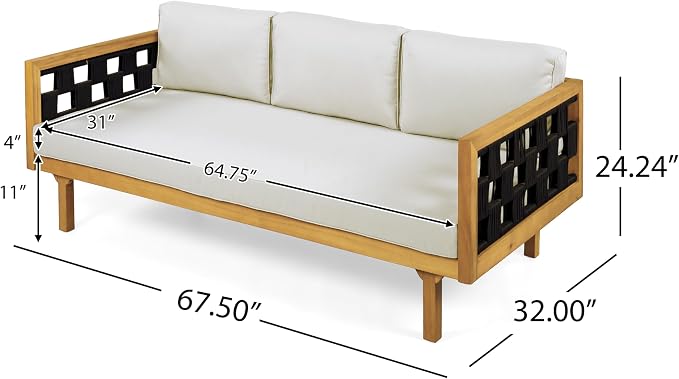 Christopher Knight Home Rosie Acacia Wood Outdoor Daybed Sofa - Image 2