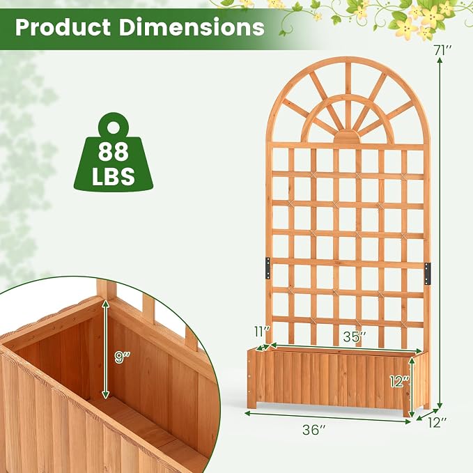 Giantex Wooden Raised Garden Bed - Image 5