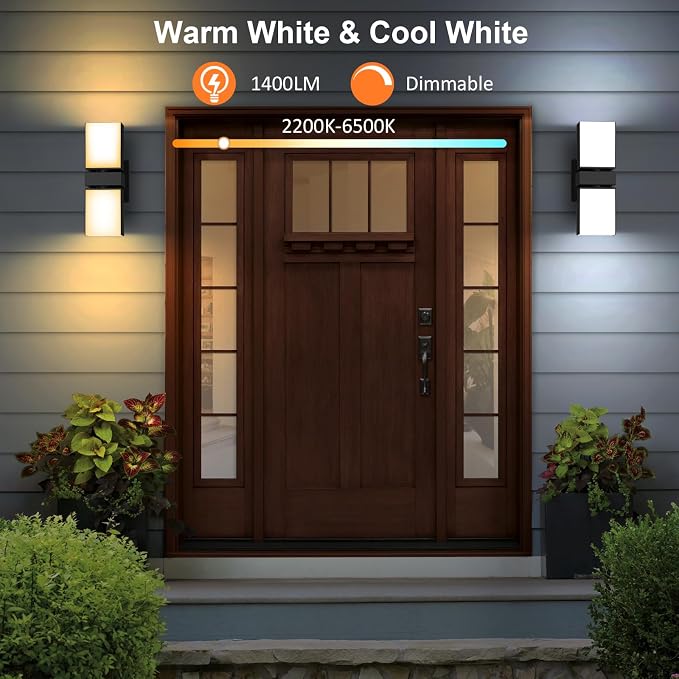 XMCOSY+ Outdoor Wall Lights, 1400LM Smart RGBCW Exterior Lighting Fixtures - Image 3
