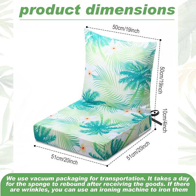 Hoteam 4 Set Outdoor Chair Patio Cushions 20 x 20 Inch Deep Seat Waterproof - Image 4