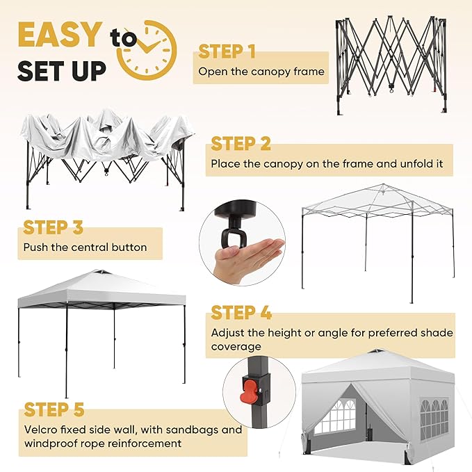 GDY 10x10 Pop Up Canopy Tent - Image 3