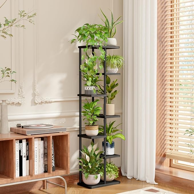 Bamworld Tall Plant Stand Indoor, Corner 7 Tier Metal Plant Shelf - Image 5